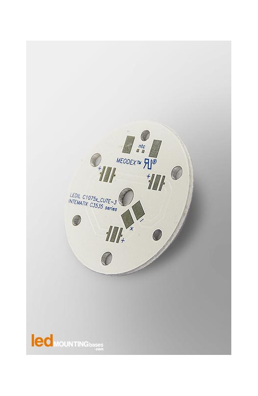 MCPCB Diametre 35mm pour 3 LEDs Intematix x3535 compatible optique Ledil MCPCB Diametre 35mm pour 3 LEDs Intematix x3535 compatible optique Ledil