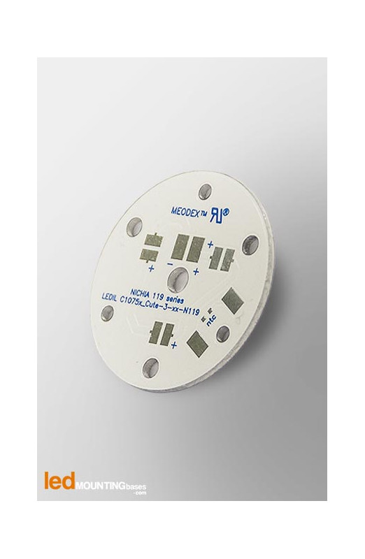 MCPCB Diametre 35mm pour 3 LEDs Nichia 119 compatible optique Ledil MCPCB Diametre 35mm pour 3 LEDs Nichia 119 compatible optique Ledil
