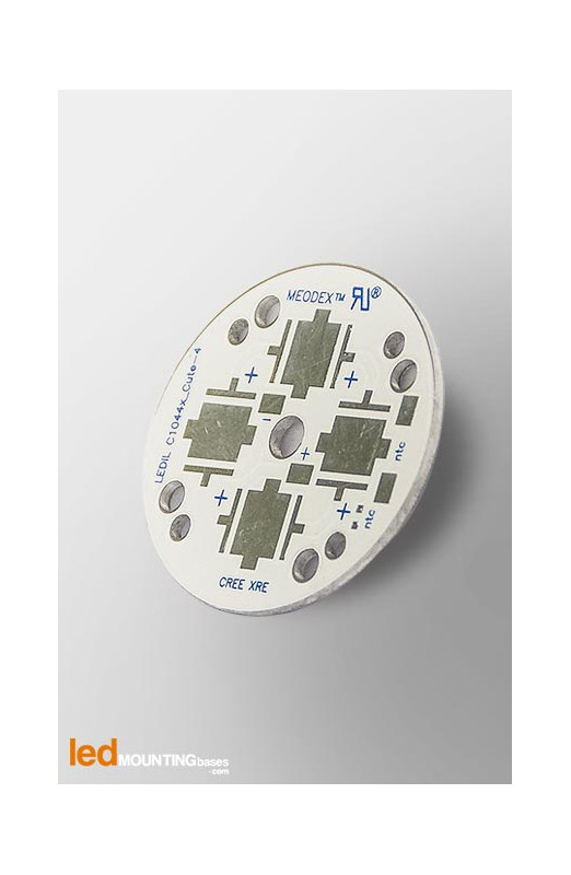 MCPCB Diametre 35mm pour 4 LEDs CREE XR compatible optique Ledil MCPCB Diametre 35mm pour 4 LEDs CREE XR compatible optique Ledil