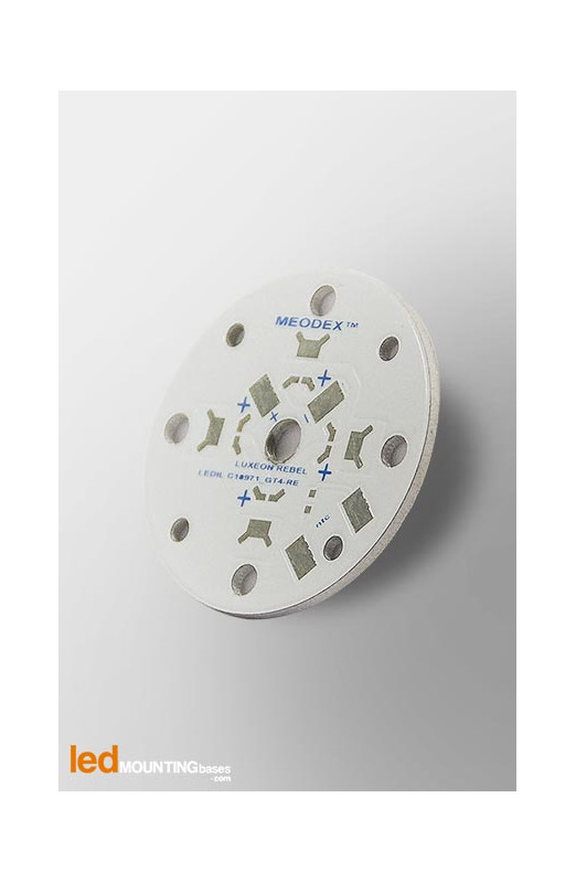 MCPCB Diametre 35mm pour 4 LEDs Lumileds Luxeon Rebel compatible optique Ledil MCPCB Diametre 35mm pour 4 LEDs Lumileds Luxeon Rebel compatible optique Ledil