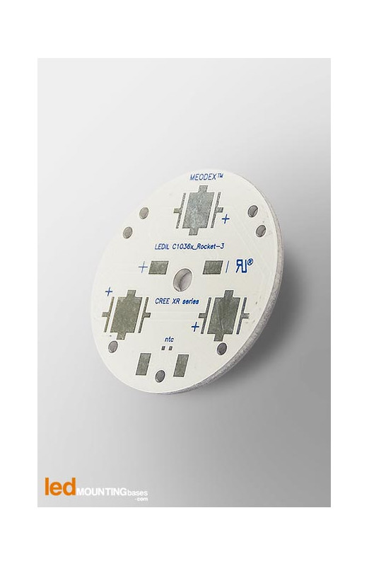 MCPCB Diametre 40mm pour 3 LEDs CREE XR compatible optique Ledil MCPCB Diametre 40mm pour 3 LEDs CREE XR compatible optique Ledil