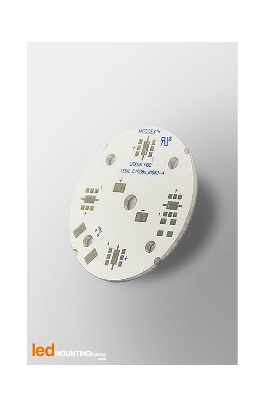 MCPCB Diametre 40mm pour 4 LEDs Liteon P00 compatible optique Ledil MCPCB Diametre 40mm pour 4 LEDs Liteon P00 compatible optique Ledil
